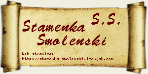 Stamenka Smolenski vizit kartica